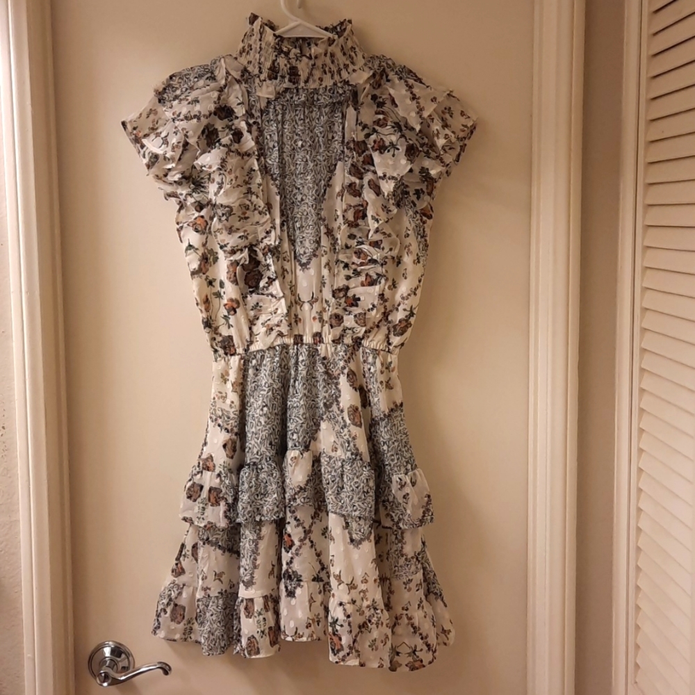 NWT, Walter Baker June Dress in Ivory Vintage Rose